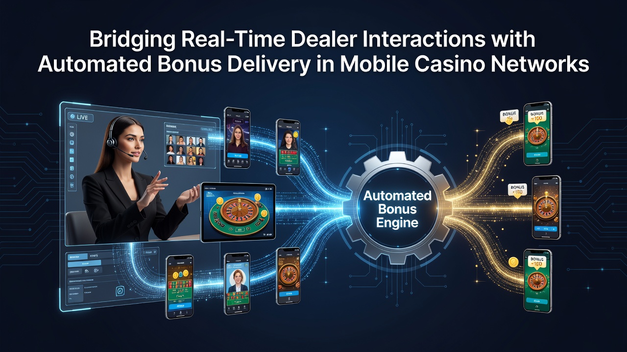 Darstellung der Integration von Live-Dealer-Systemen und automatisierten Bonusmechanismen in mobilen Plattformen