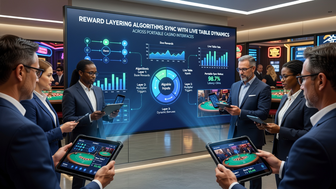 Visualisierung der Synchronisation von Live-Tischdaten und Belohnungsalgorithmen auf mobilen Geräten