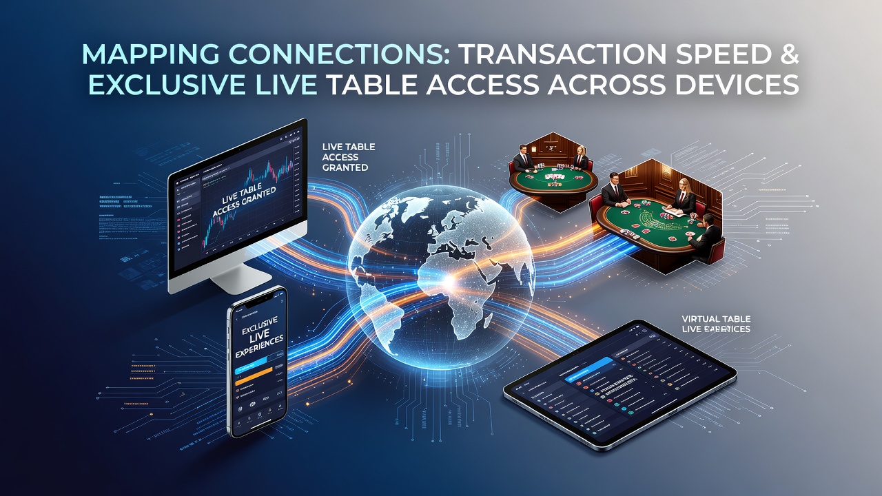 Darstellung der Vernetzung von Transaktionssystemen mit Live-Tisch-Plattformen auf unterschiedlichen Endgeräten