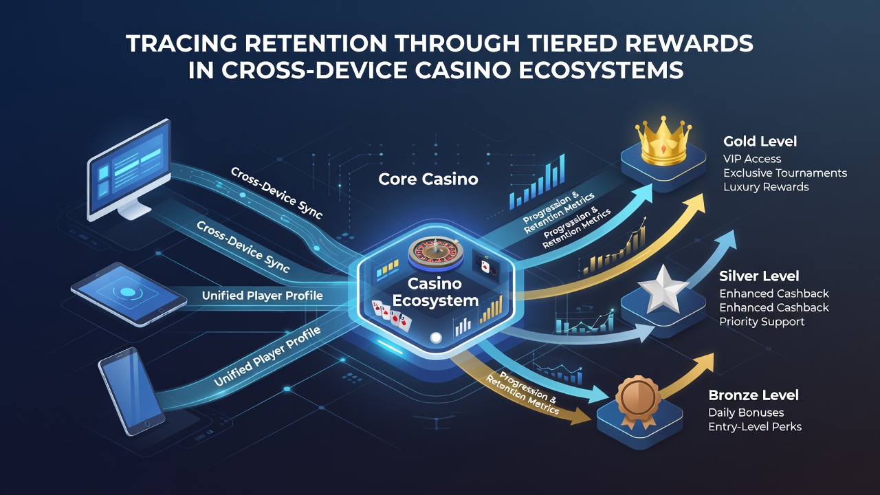 Darstellung von Datenanalysen und Belohnungsstufen in Casino-Ökosystemen